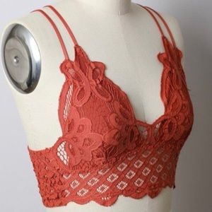 Rust Longline Lace Bralette